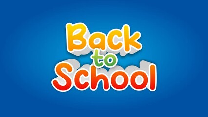 Back to school title text cartoon animation