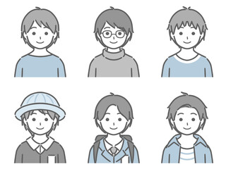 少年の上半身セット