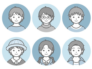 少年の丸アイコンセット