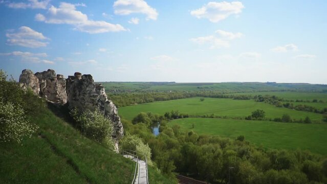 landscape, field and river, spacious view