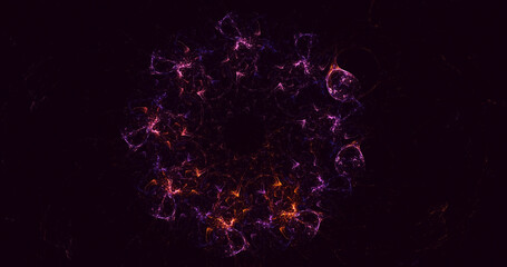 3D rendering abstract multicolor fractal light background