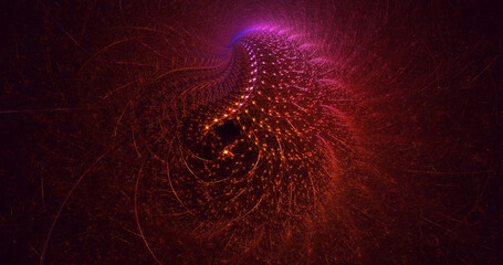 3D rendering abstract multicolor fractal light background