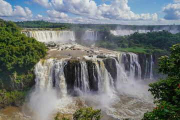 Iguazu Waterfalls in Brazil. Aerial View