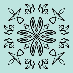 Ethnic oriental mandala. Repeating floral patterns. New Year's snowflake. Background for scrapbooking.