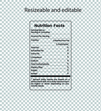 Nutrition Facts And Supplement Facts ,Vitamin Facts Template 