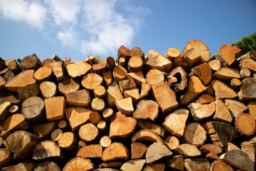 Stack firewood reserve for the winter