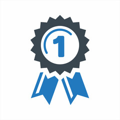 Achievement badge icon. Vector and glyph