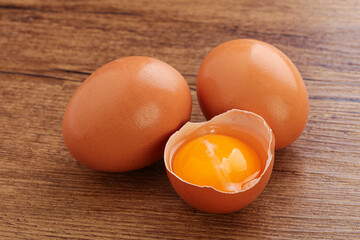 Fresh chicken Eggs with yolk