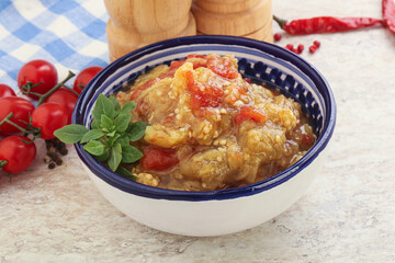 Caucasian Mangal salad with baked vegetables
