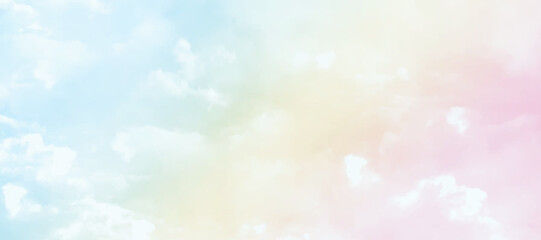 Vector illustration of fantasy sky background and pastel color.