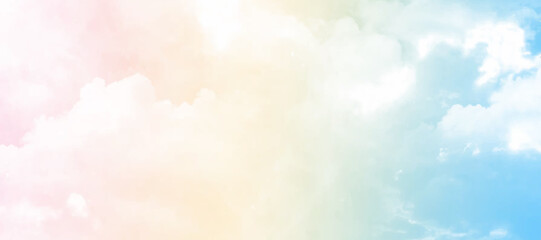 Sky and clouds in pastel tones.Colorful natural background for graphic design or wallpaper in the romantic love concept