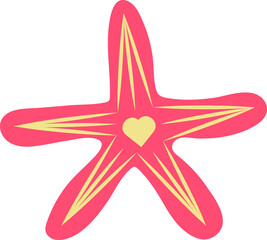 Fototapeta premium Sea Starfish Vacations Tropical Image Travel Flat Element Icon