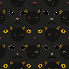 Fotobehang Cat seamless pattern, vector illustration background.Great for wrapping paper,fabric for kids and any print art. © Yus