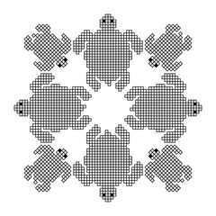 Fototapeta na wymiar Coloring page pixel art. Turtle mandala. Vector illustration