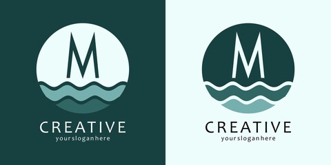 Wave Logo Design with Letter M