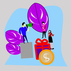 marketing system vector illustration invite friends