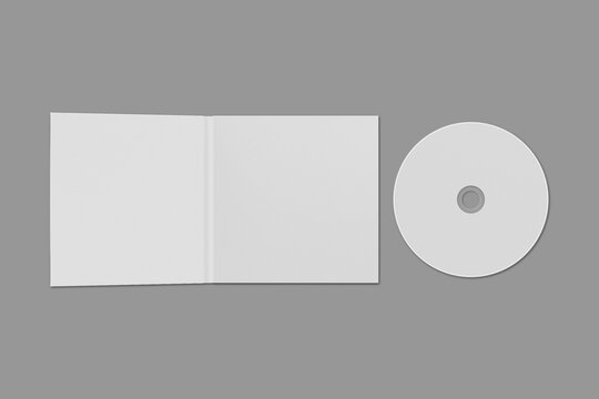 Cd template with blank label - vector illustration. White blank