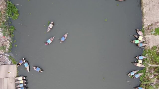 Aerial View of Turag River in Bangladesh
