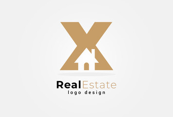 Real Estate Logo. letter X and home combination. suitable for Architecture Building apps logo design