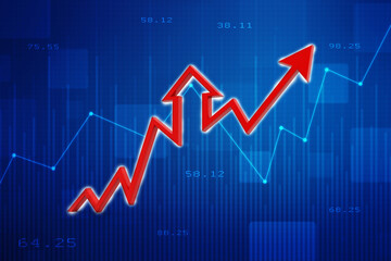3d rendering business graph and documents. Stock market chart. Business graph background, Financial Background