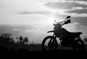 Motocross silhouette in the evening