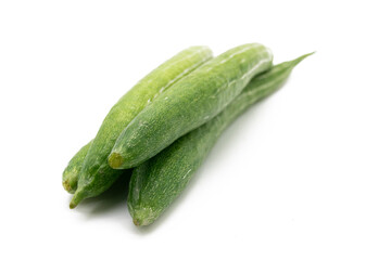 Snake gourd close up isolated on white background