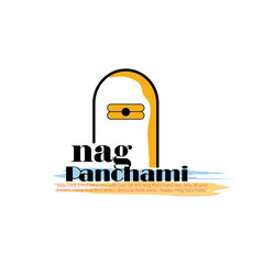 illustration for Indian festival nag Panchami with hindi Calligraphy of (nag panchami) snakes festival, kite
