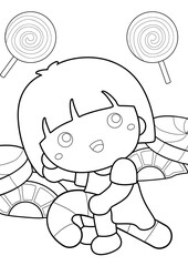Little kids candy land coloring pages A4 for kids and adult
