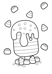 Candyland coloring pages A4 for kids and adult
