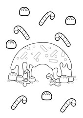 Candyland coloring pages A4 for kids and adult