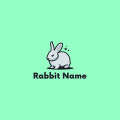 happy easter bunny, simple rabbit vector