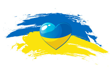 Heart in the colors of the Ukrainian flag