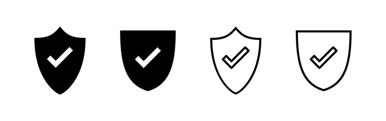 Shield check mark icon vector. Protection approve sign. Insurance icon