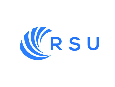 RSU Flat accounting logo design on white background. RSU creative initials Growth graph letter logo concept. RSU business finance logo design.
