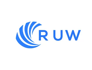 Fotobehang RUW Flat accounting logo design on white background. RUW creative initials Growth graph letter logo concept. RUW business finance logo design.  © Faisal