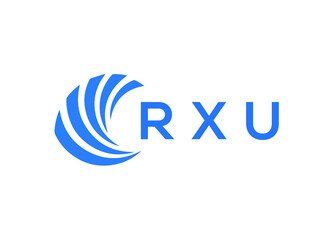 RXU Flat accounting logo design on white background. RXU creative initials Growth graph letter logo concept. RXU business finance logo design.
