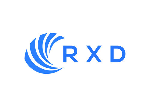 RXD Flat accounting logo design on white background. RXD creative initials Growth graph letter logo concept. RXD business finance logo design.
