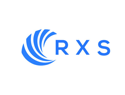 RXS Flat accounting logo design on white background. RXS creative initials Growth graph letter logo concept. RXS business finance logo design.
