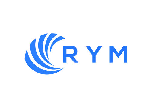 RYM Flat accounting logo design on white background. RYM creative initials Growth graph letter logo concept. RYM business finance logo design.
