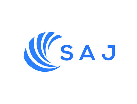 SAJ Flat accounting logo design on white background. SAJ creative initials Growth graph letter logo concept. SAJ business finance logo design.

