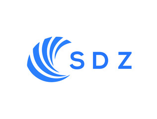 SDZ Flat accounting logo design on white background. SDZ creative initials Growth graph letter logo concept. SDZ business finance logo design.
