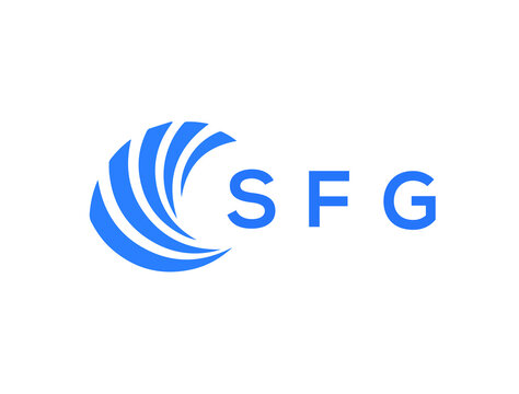 SFG Flat accounting logo design on white background. SFG creative initials Growth graph letter logo concept. SFG business finance logo design.
