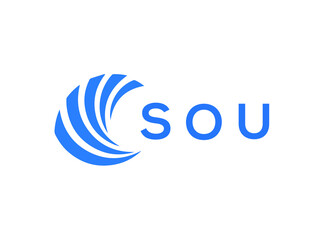 SOU Flat accounting logo design on white background. SOU creative initials Growth graph letter logo concept. SOU business finance logo design.
