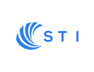 STI Flat accounting logo design on white background. STI creative initials Growth graph letter logo concept. STI business finance logo design.
