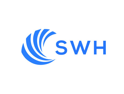 SWH Flat accounting logo design on white background. SWH creative initials Growth graph letter logo concept. SWH business finance logo design.
