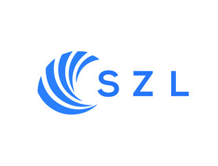 SZL Flat accounting logo design on white background. SZL creative initials Growth graph letter logo concept. SZL business finance logo design.
