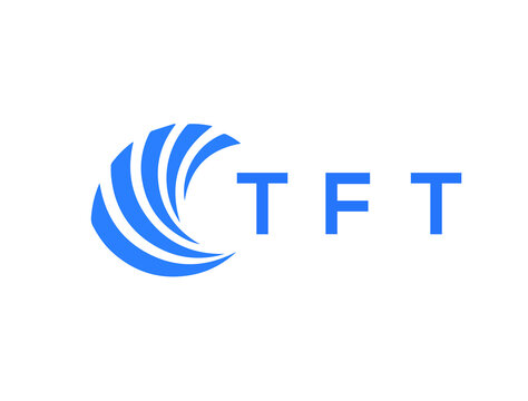 TFT Flat accounting logo design on white background. TFT creative initials Growth graph letter logo concept. TFT business finance logo design.
