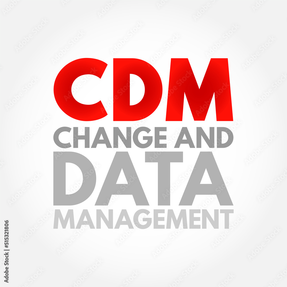 Aufkleber cdm change and data management - helps solve business issues by aligning both people and processes t