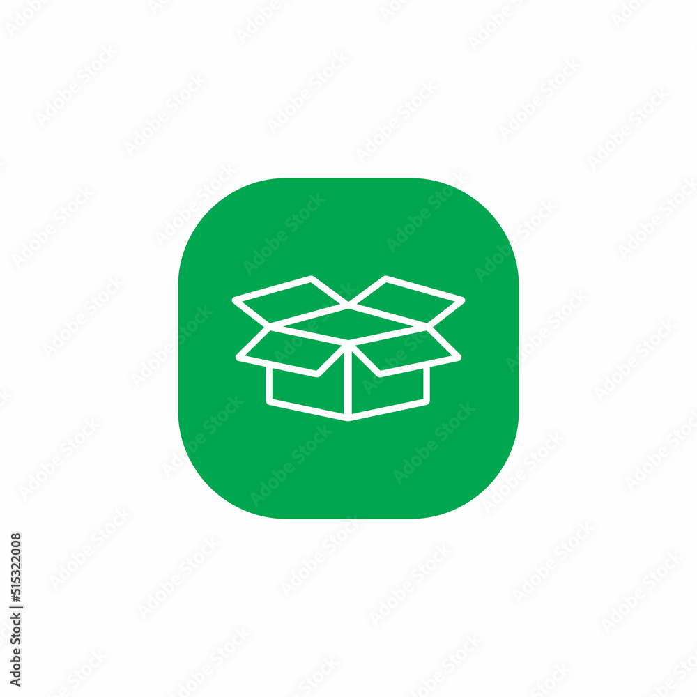 Poster cardboard box icon vector isolated on square button