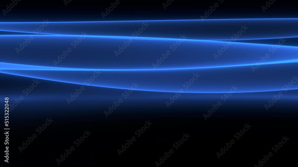 Poster looped animation. abstract colorful wavy background in blue on black backdrop. modern colorful wallp